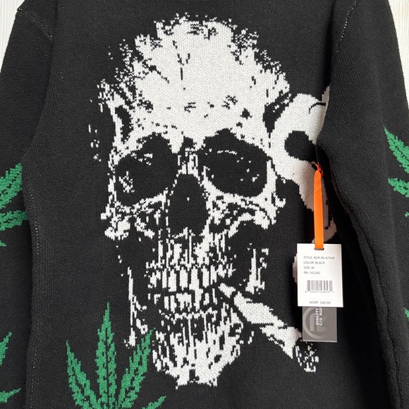Rgstr Skull and Leaf Sweater Medium NWT - Picture 5 of 7